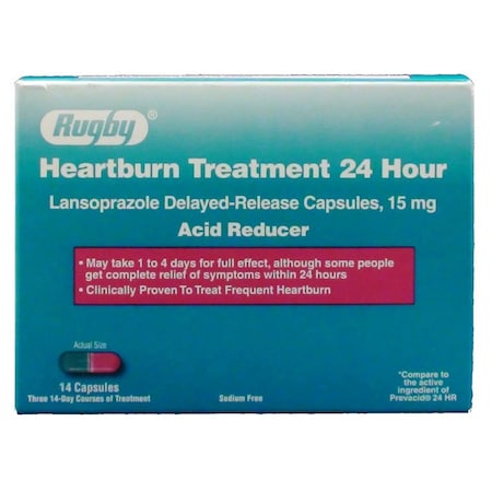 Major & Rugby Pharmaceuticals Lansoprazole, DR, 15mg, 14 Caps Per Bottle, 24 Bottles 00536-1236-88